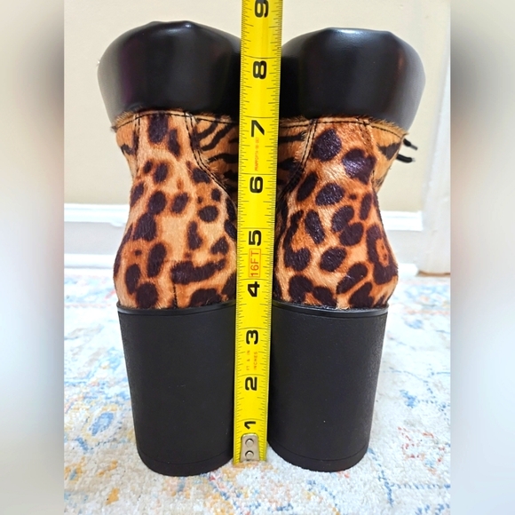 Aldo Nispel Mixed Animal Print Faux Horsehair Lug Sole Lace-Up Boots NWOB. - Picture 7 of 9